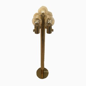 Mid-Century Italian Brass and Murano Glass Floor Lamp by Gaetano Sciolari, 1970s
