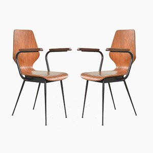 Italienische Beistellstühle aus Schichtholz von Carlo Ratti für Legni Curvati, 1950er