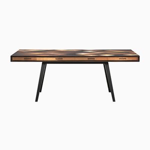 Brown Wooden Table by Johannes Hock for Atelier Johannes Hock