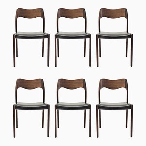 Customizable Teak Dining Chairs by Niels Otto Møller, 1960s, Set of 6