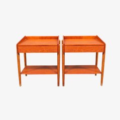 Teak & Oak Bedside Tables by Børge Mogensen for Søborg Furniture Factory, 1960s, Set of 2