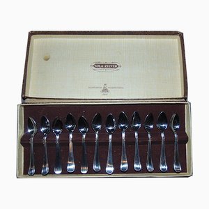 Vintage Silver Caviar Spoons from Sola, Set of 12