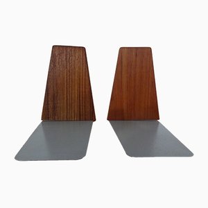 Fermalibri in teak di Kai Kristiansen per Feldballes Møbelfabrik, Danimarca, anni '60, set di 2