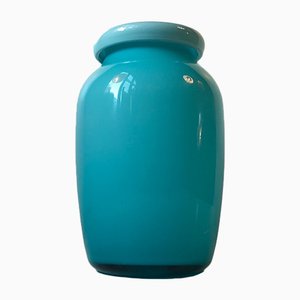 Vaso Baby Blue in vetro e collare curvato di Michael Bang per Holmegaard, anni '70