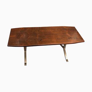Rosewood and Steel Coffee Table by Osvaldo Borsani for Tecno, 1970s