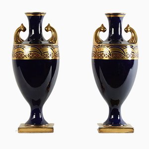 Amphora Vases by Maurice Pinon for Atelier de Tours, 1930s, Set of 2