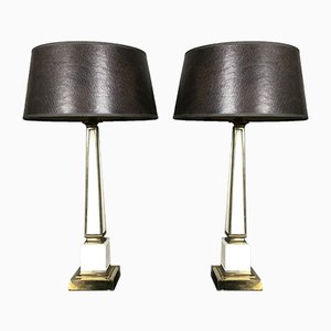 French Obelisk Table Lamps, 1970s, Set of 2