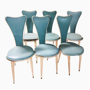 Chaises de Salle à Manger en Similicuir par Umberto Mascagni, 1950s, Set de 6