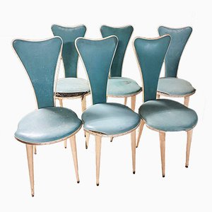 Leatherette Dining Chairs by Umberto Mascagni, 1950s, Set of 6