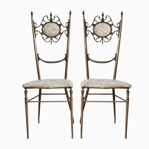 Hollywood Regency Chiavarine Side Chairs, 1950s, Set of 2