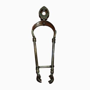 Antique Brass Fireplace Tongs