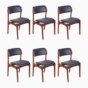 Model 49 Rosewood Dining Chairs by Erik Buch for Oddense Maskinsnedkeri / O.D. Møbler, 1960s, Set of 6