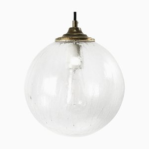 Lámpara colgante Mid-Century en forma de globo de latón
