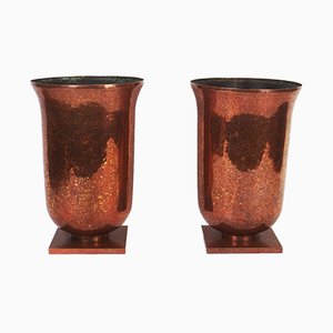 Art Déco Vasen aus Kupfer, 1930er, 2er Set