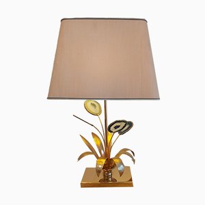 Lampada da tavolo vintage in pietra di agata attribuita a Willy Daro