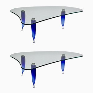 Vintage Italian Blue Glass Coffee Table from Seguso