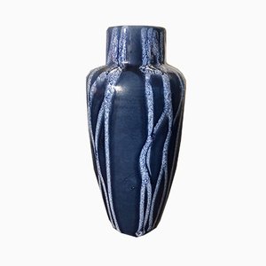 Blaue deutsche Vase von Scheurich, 1960er