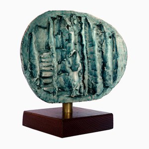 Art Pottery Gres Plate by Giuseppe Rossicone, 1970s