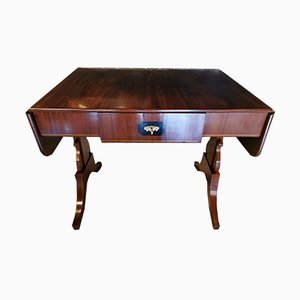 Mesa auxiliar Biedermeier danesa antigua de caoba