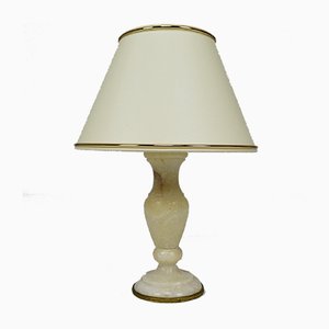 Small Neoclassical Italian White Marble Table Lamp, 1920s