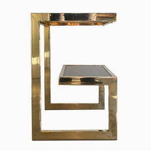 Tavolino placcato in oro di Belgo Chrome, anni '70