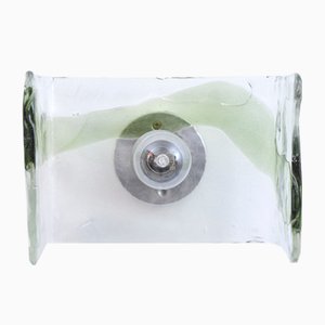 Mid-Century Green and Clear Glass Wall Lamp by Carlo Nason from Kalmar Franken KG