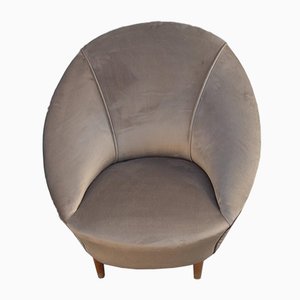 Juego de sillones de terciopelo de Federico Munari, años 50
