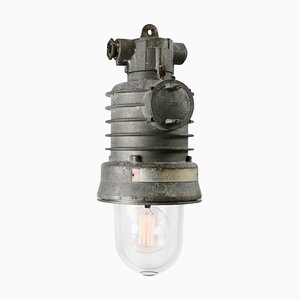 Lampe à Suspension en Fonte d'Aluminium et Verre, 1950s