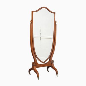 Miroir Édouardien Antique en Bois de Satin