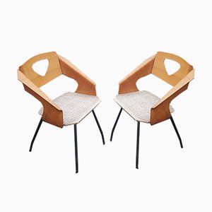 Set of Italian Plywood Dining Chairs by Carlo Ratti for Industrial Legni Curva, 1950s