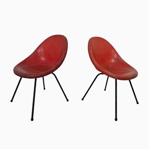 Set of French Fiberglass Side Chairs, 1960s