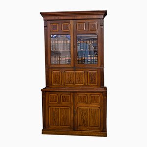 Antique Victorian Mahogany Bookcase Secretaire