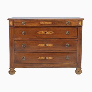 Commode 17e Siècle en Noyer Incrusté, Italie