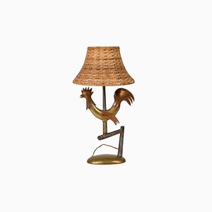 Lámpara de mesa en forma de pájaro de hierro forjado, años 40