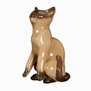 Figura de gato siamés Mid-Century de porcelana de Svend Jespersen para Bing & Grondahl