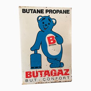 French Glazed Advertising Butagaz Sign, 1950s