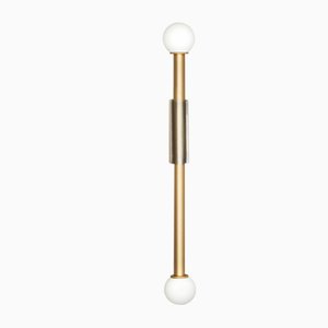 Brass Pole and Circle Wall Light by Square In Circle