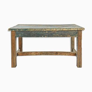 Mesa de comedor de madera patinada, años 40
