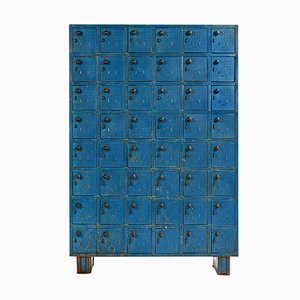 Blaue Werkstattkommode aus Metall, 1940er