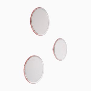 Saturn 155a Light Pink Wall Mirrors by Andreas Berlin, Set of 3