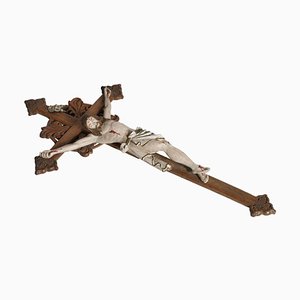 19th Century Italian Carved Wood Crucifix