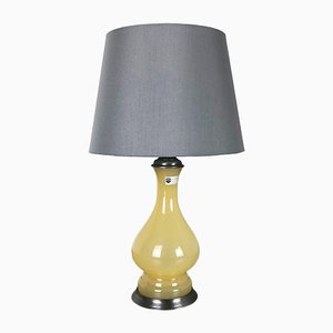 Mid-Century Honey and Opaline Murano Glass Table Lamp from Cenedese Vetri