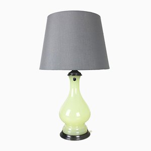 Mid-Century Lime and Opaline Murano Glass Table Lamp from Cenedese Vetri
