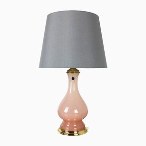 Lámpara de escritorio Mid-Century de cristal de Murano rosa y opalino de Cenedese Vetri