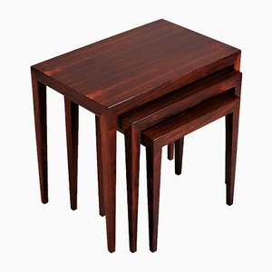 Mid-Century Danish Rosewood Nesting Tables by Severin Hansen for Haslev Møbelsnedkeri, Set of 3