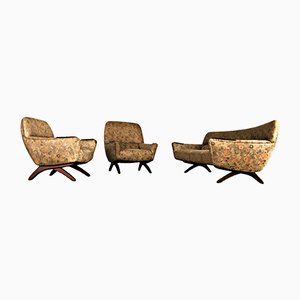 Divani e poltrone in teak di Leif Hansen di Kronen, anni '60, set di 3