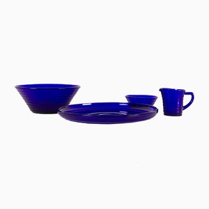 Broksø Blue Glass by Jacob E. Bang, Set of 4