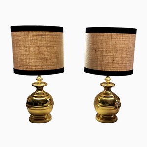 Vintage Italian Brass Table Lamps, 1960s, Set of 2