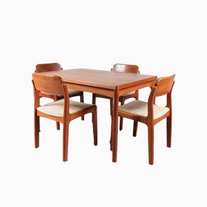 Dining Table and Chairs by Henning Kjærnulf for Vejle Stole, 1960s, Set of 5