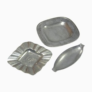 Small Art Deco Pewter Dishes by Just Andersen, 1930s, Set of 3